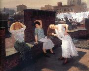 John sloan Sunday,Women Drying Their Hair oil painting